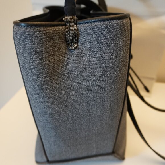 Brunello Cucinelli Duo Bucket Bag Gray Virgin Wool Monili New Tag $2,700 - Picture 14 of 15